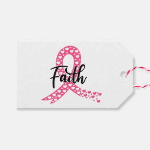 Pink Ribbon Warrior Fighter Survivor Breast Cancer Gift Tags