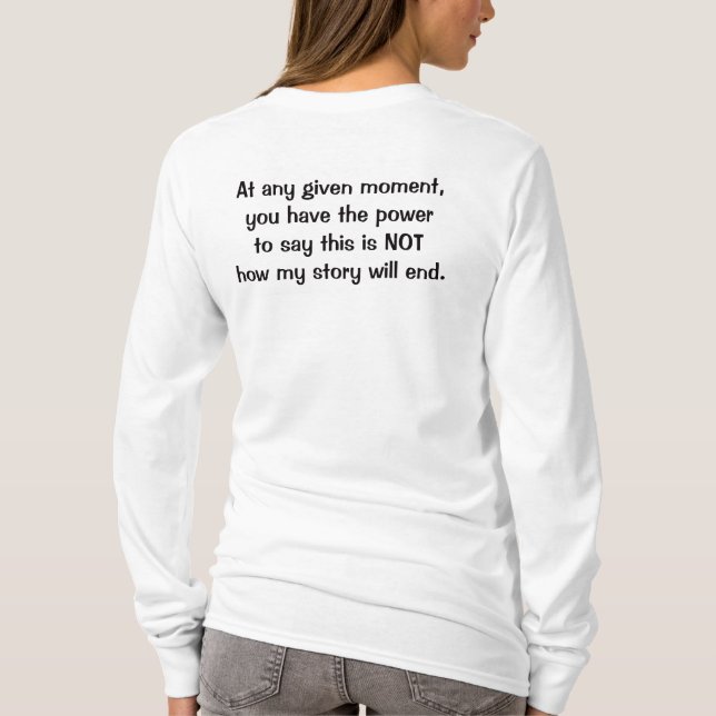 Pink Ribbon Warrior Women's Basic Long Sleeve T T-Shirt (Back)