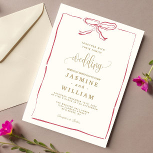 Pink Ribbon Wedding Invitation