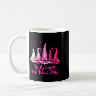 Pink ribbon witch hat breast cancer halloween coffee mug