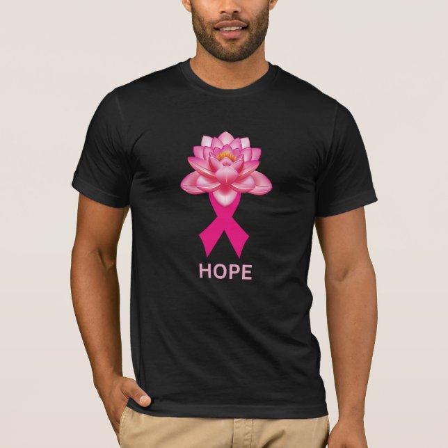 Pink Ribbon with Lotus Hope T-Shirt (Front)