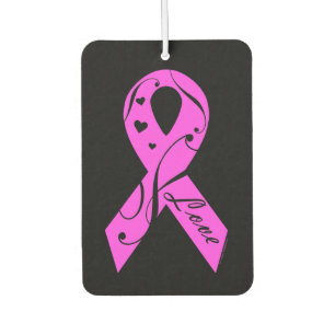 Pink Ribbon With Love Car Air Freshener