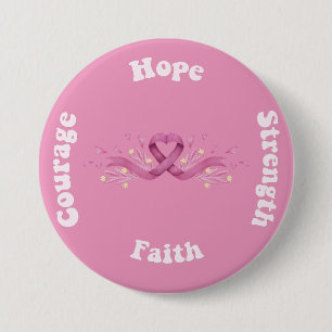Pink Ribbon Women Cancer Awareness Breast Cancer  7.5 Cm Round Badge