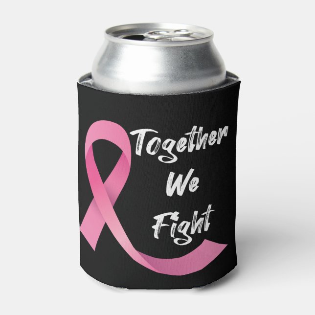 Pink Ribbon Women Cancer Awareness Breast Cancer  Can Cooler (Can Front)