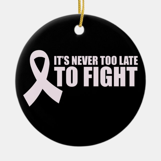 Pink Ribbon Women Cancer Awareness Breast Cancer  Ceramic Ornament (Front)