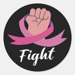Pink Ribbon Women Cancer Awareness Breast Cancer  Classic Round Sticker