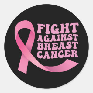 Pink Ribbon Women Cancer Awareness Breast Cancer Classic Round Sticker
