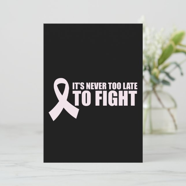 Pink Ribbon Women Cancer Awareness Breast Cancer  Invitation (Standing Front)