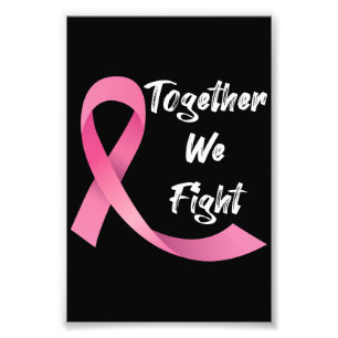 Pink Ribbon Women Cancer Awareness Breast Cancer Photo Print