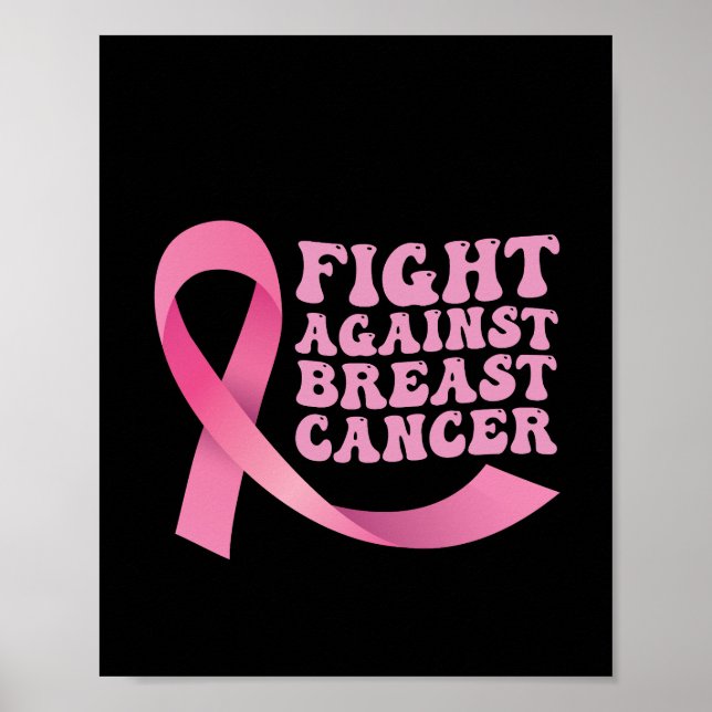 Pink Ribbon Women Cancer Awareness Breast Cancer  Poster (Front)