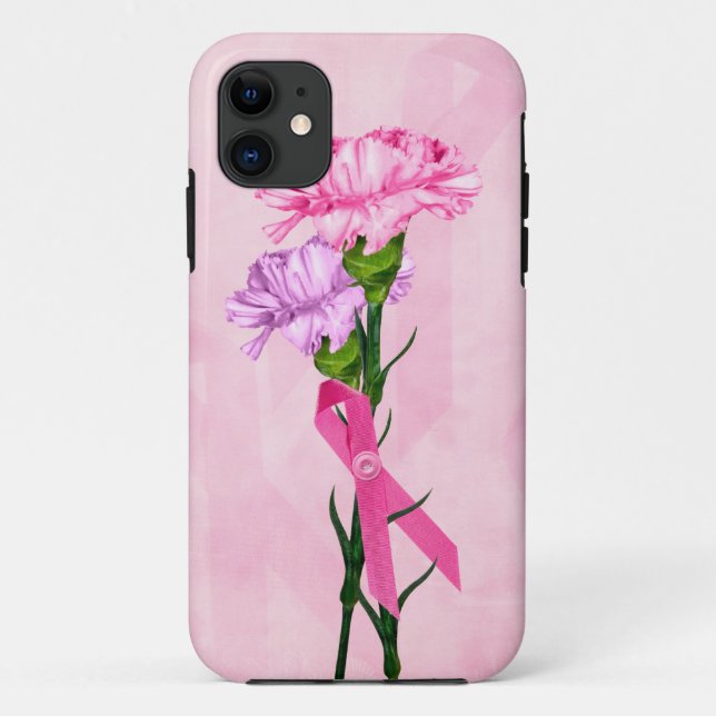 Pink Ribbons and carnations Case-Mate iPhone Case (Back)