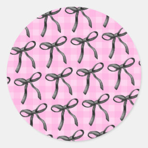 Pink, Ribbons, and Coquette Classic Round Sticker
