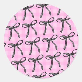 Pink, Ribbons, and Coquette Classic Round Sticker