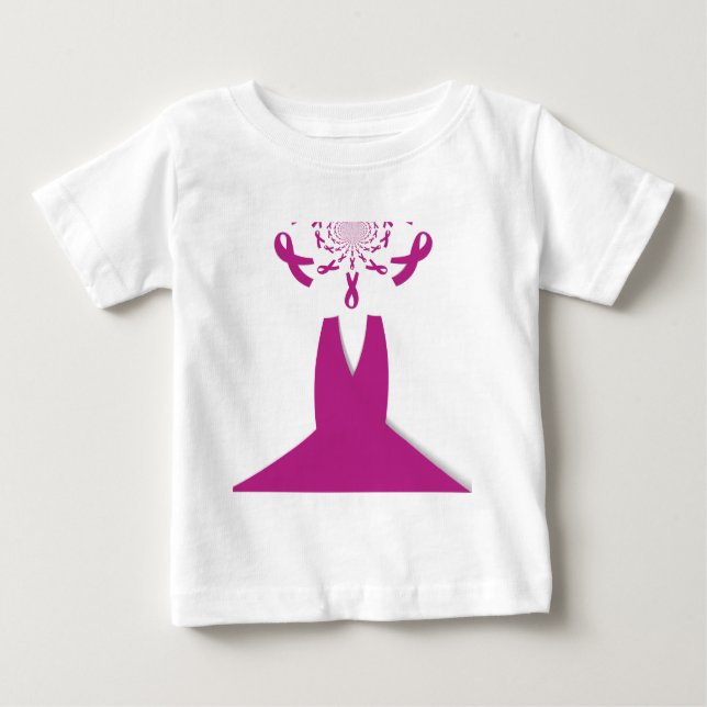 Pink Ribbons Breast Cancer Awareness Art Print Baby T-Shirt (Front)