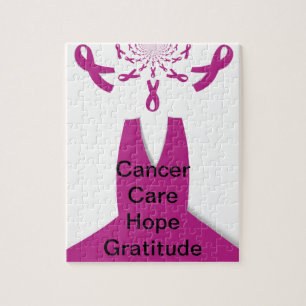Pink Ribbons Breast Cancer Awareness Art Print Jigsaw Puzzle