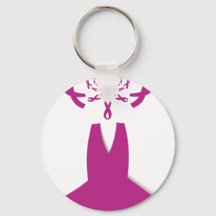 Pink Ribbons Breast Cancer Awareness Art Print Key Ring