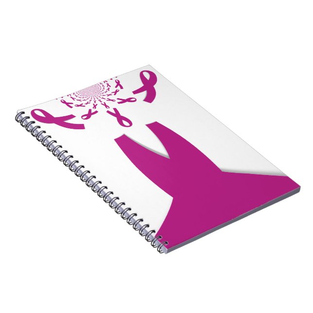 Pink Ribbons Breast Cancer Awareness Art Print Notebook (Right Side)