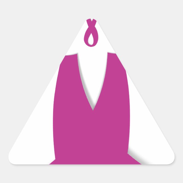 Pink Ribbons Breast Cancer Awareness Art Print Triangle Sticker (Front)