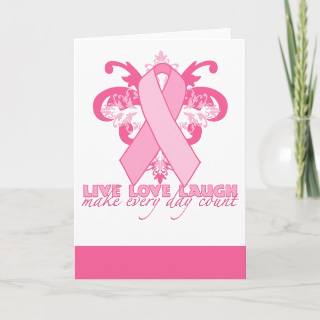 Pink Ribbons Every Day Card (Front)