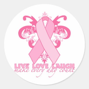 Pink Ribbons Every Day Classic Round Sticker