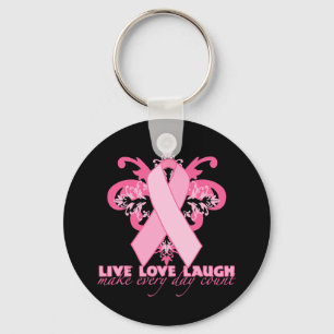 Pink Ribbons Every Day Key Ring