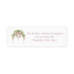 Pink Ribbons Floral Elegant Return Address Label