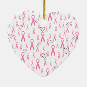 Pink Ribbons,I Care!_ Ceramic Ornament