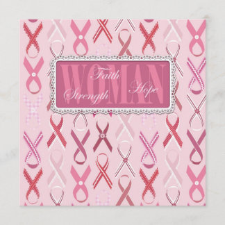 Pink Ribbons Invitation Square