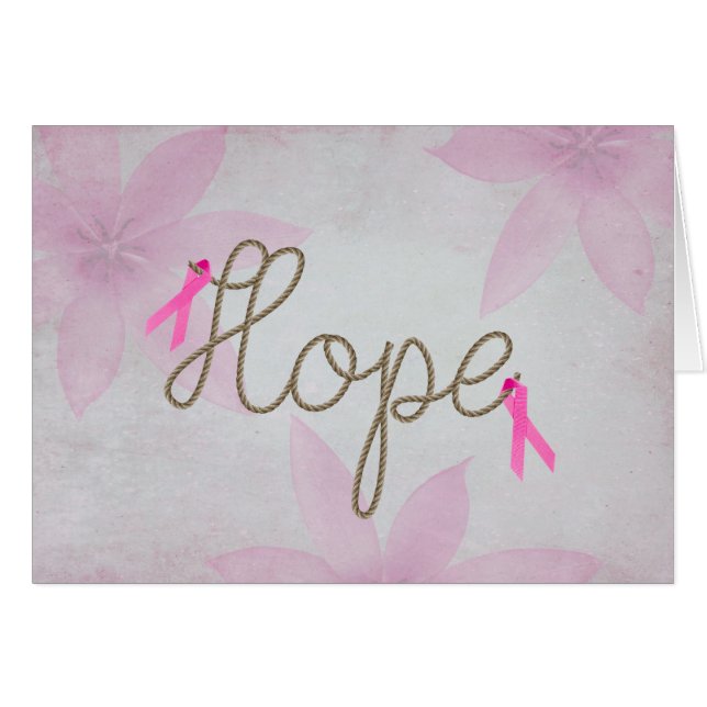 Pink Ribbons on Hope Text (Front Horizontal)