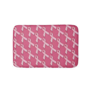 Pink Ribbons Tiled Pattern Bath Mat