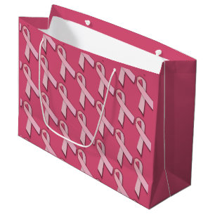 Pink Ribbons Tiled Pattern Large Gift Bag