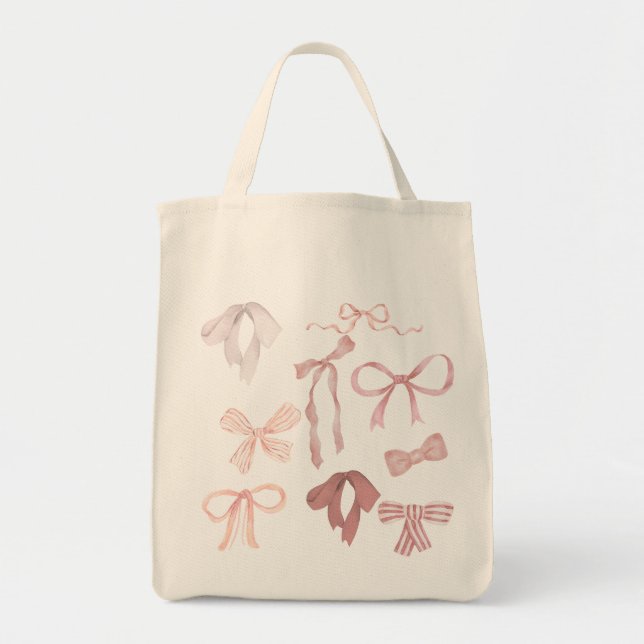 Pink Ribbons Tote Bag (Front)