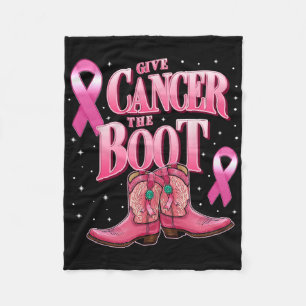 Pink Ribbons Western Cowgirls Give Breast Cancer T Fleece Blanket