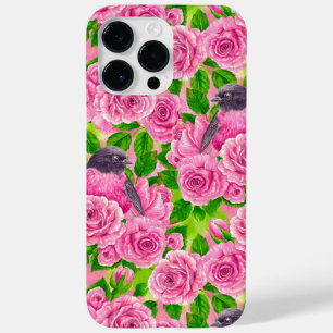 Pink Robin and roses Case-Mate iPhone 14 Pro Max Case