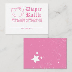 Pink Rock N Roll Baby Shower Diaper Raffle Enclosure Card