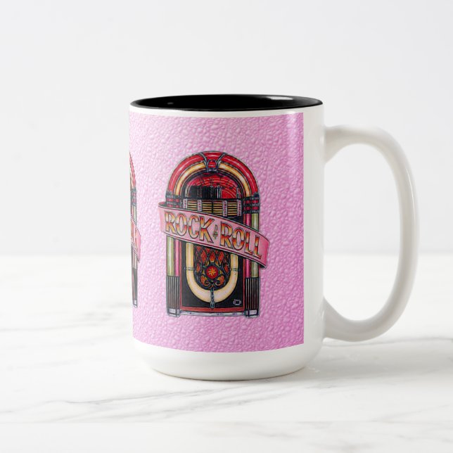 Pink Rock & Roll Juke Box Retro Mug (Right)