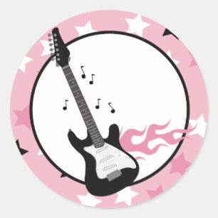 PINK ROCK STAR GUITAR Envelope Seals