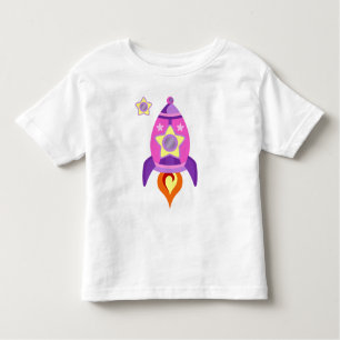 Pink Rocket Ship Toddler T-Shirt
