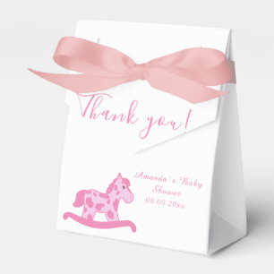 Pink Rocking Horse Baby shower Party favour box