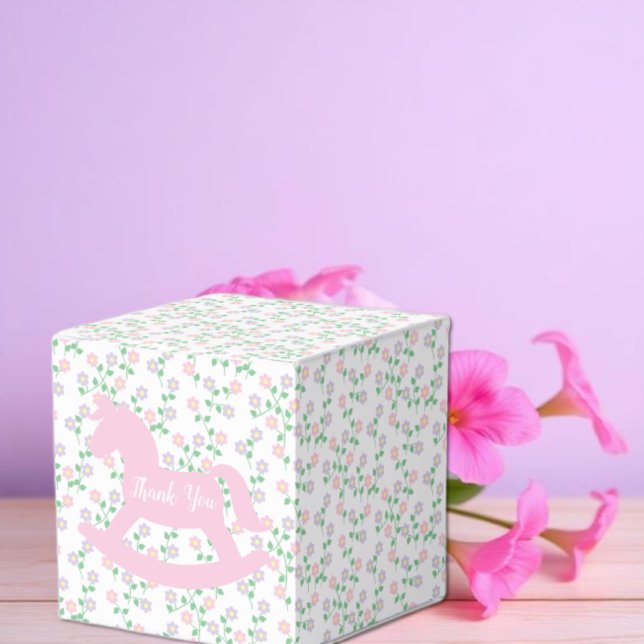 Pink Rocking Horse Girl Baby Shower Favour Box (Creator Uploaded)