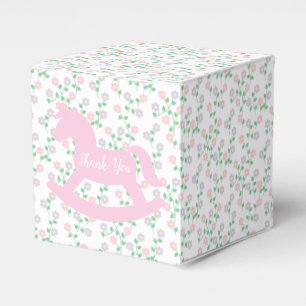 Pink Rocking Horse Girl Baby Shower Favour Box