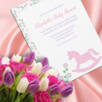 Pink Rocking Horse Girl Baby Shower