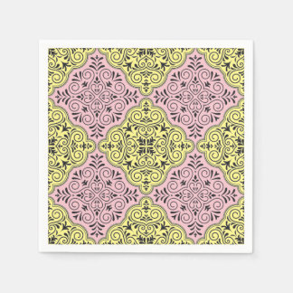 Pink Rococo Pattern Flourish Napkin