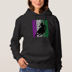 Pink Rodeo Champion Cowgirl on Horse Barrel Racing Hoodie
