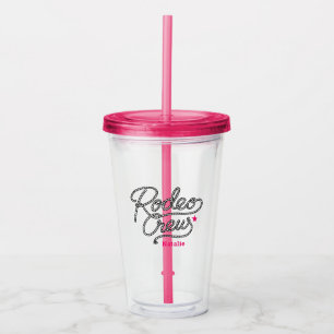 Pink Rodeo Crew Western Bachelorette Party Acrylic Tumbler
