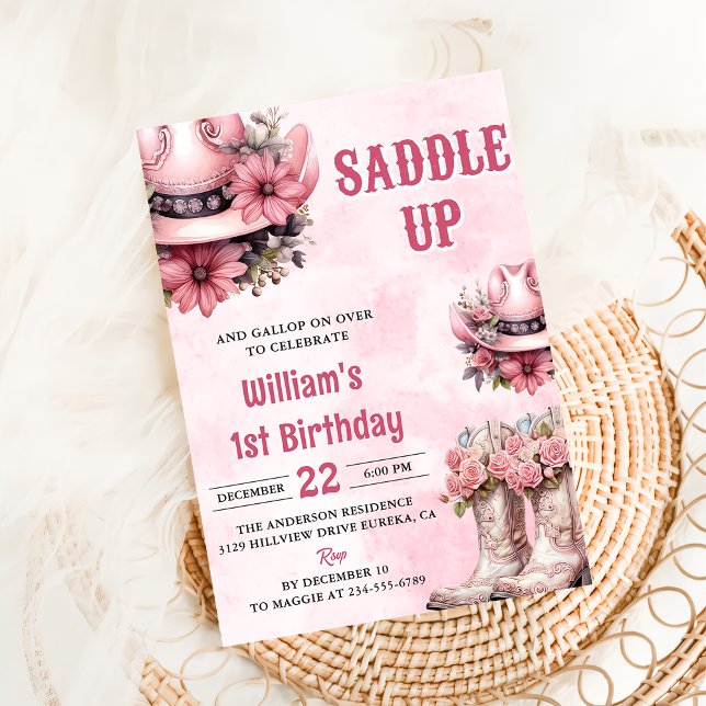 Pink Rodeo Western Cowgirl Birthday Party Invitation (Creator Uploaded)