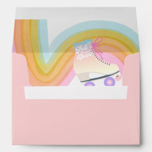 Pink Roller Skating Birthday  Envelope