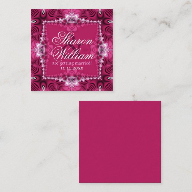 Pink Romance wedding announcement (Front/Back)