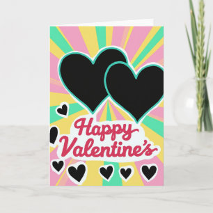 Pink Romantic Hearts Valentines Card
