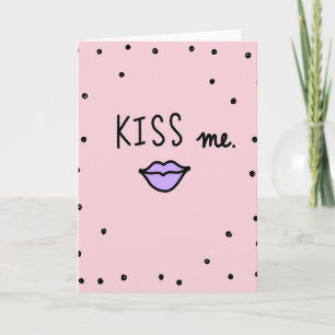 Pink Romantic Love Kiss Card
